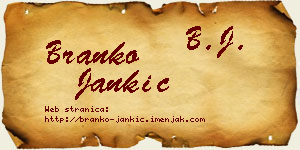 Branko Jankić vizit kartica
